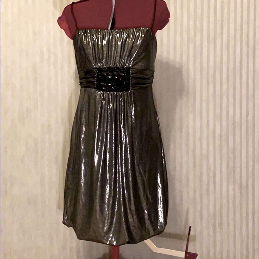 Metallic Jessica McClintock cocktail dress